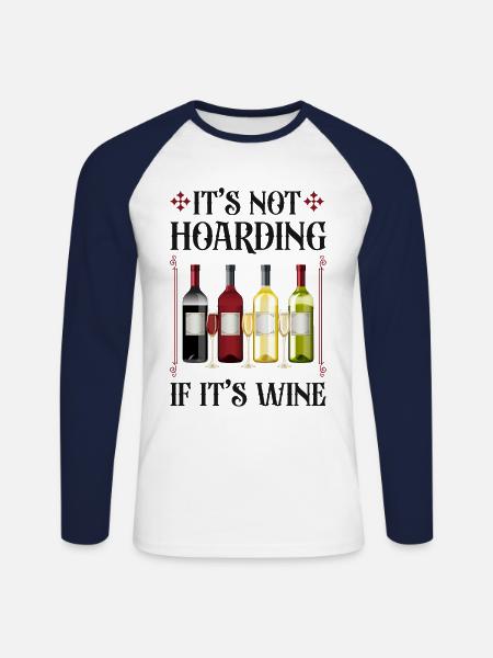 Sommelier Wine Drinking Tasting - Unisex Long Sleeve Baseball T-Shirt - white/navy