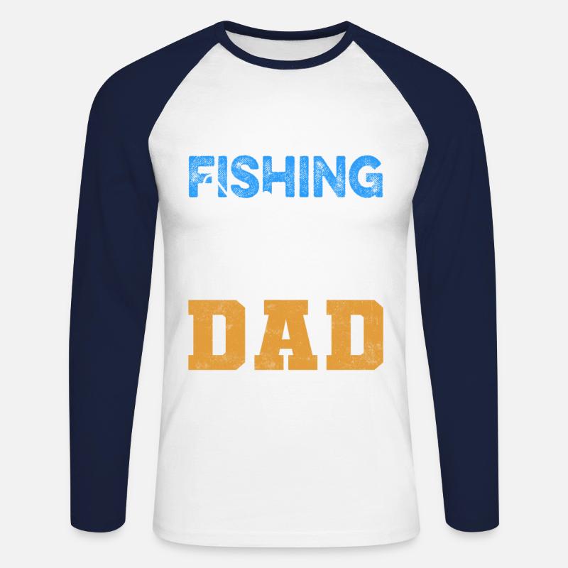 Fishing Dad - Unisex Baseballshirt langarm - Weiß/Navy