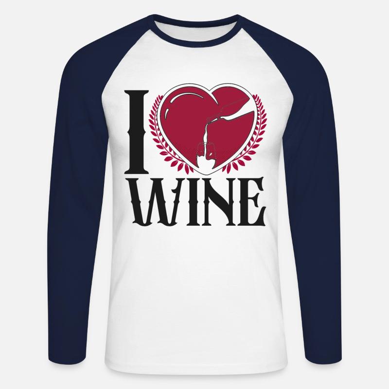 Sommelier Wine Drinking Tasting - Unisex Baseballshirt langarm - Weiß/Navy