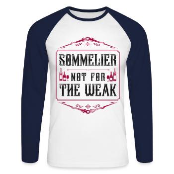 Sommelier Wine Drinking Tasting - Unisex Baseballshirt langarm - Weiß/Navy - Vorne - Nik (191cm)