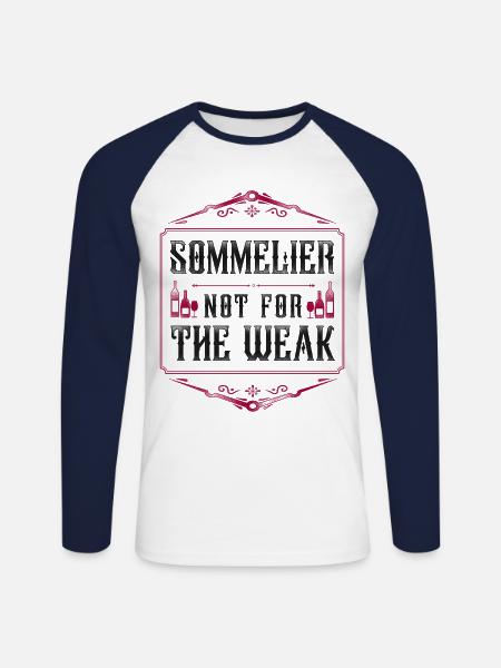 Sommelier Wine Drinking Tasting - Unisex Long Sleeve Baseball T-Shirt - white/navy