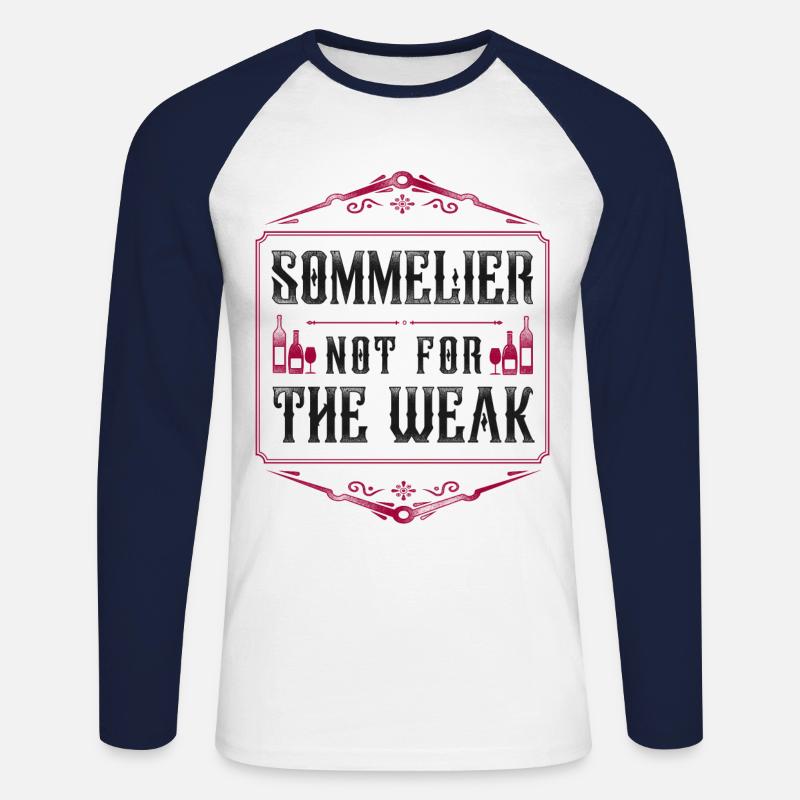 Sommelier Wine Drinking Tasting - Unisex Baseballshirt langarm - Weiß/Navy