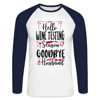 Sommelier Wine Drinking Tasting - Unisex Baseballshirt langarm - Weiß/Navy - Vorne - Nik (191cm)