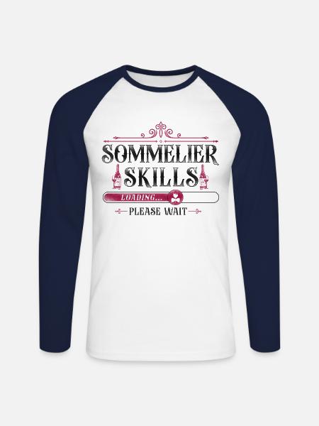 Sommelier Wine Drinking Tasting - Unisex Baseballshirt langarm - Weiß/Navy