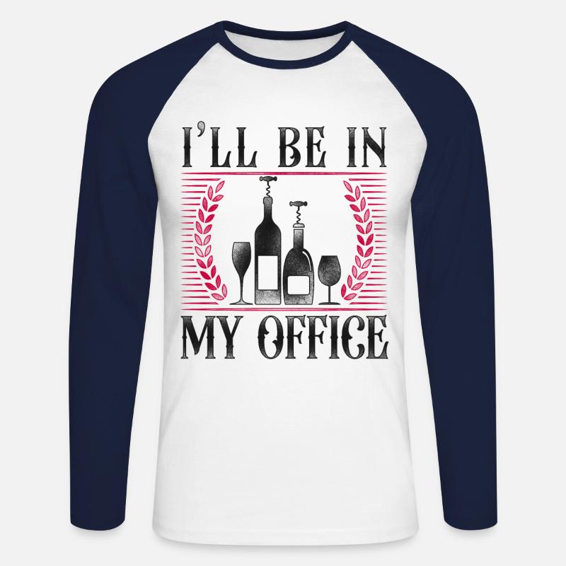 Sommelier Wine Drinking Tasting - Unisex Baseballshirt langarm - Weiß/Navy