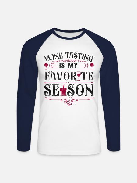 Sommelier Wine Drinking Tasting - Unisex Baseballshirt langarm - Weiß/Navy