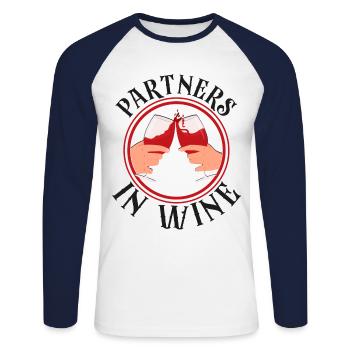 Sommelier Wine Drinking Tasting - Unisex Baseballshirt langarm - Weiß/Navy - Vorne - Nik (191cm)
