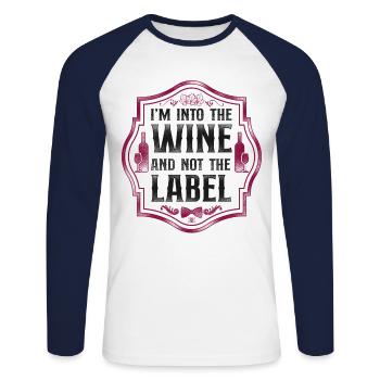 Sommelier Wine Drinking Tasting - Unisex Baseballshirt langarm - Weiß/Navy - Vorne - Nik (191cm)