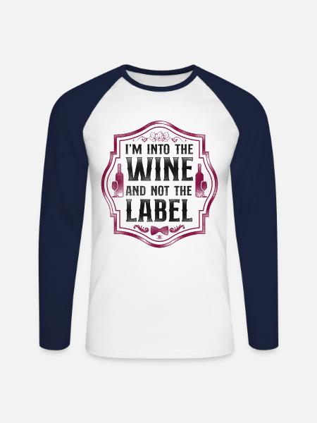 Sommelier Wine Drinking Tasting - Unisex Long Sleeve Baseball T-Shirt - white/navy
