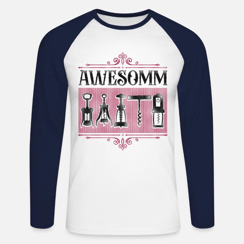 Sommelier Wine Drinking Tasting - Unisex Baseballshirt langarm - Weiß/Navy