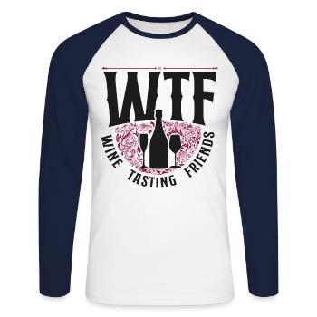 Sommelier Wine Drinking Tasting - Unisex Baseballshirt langarm - Weiß/Navy - Vorne - Nik (191cm)