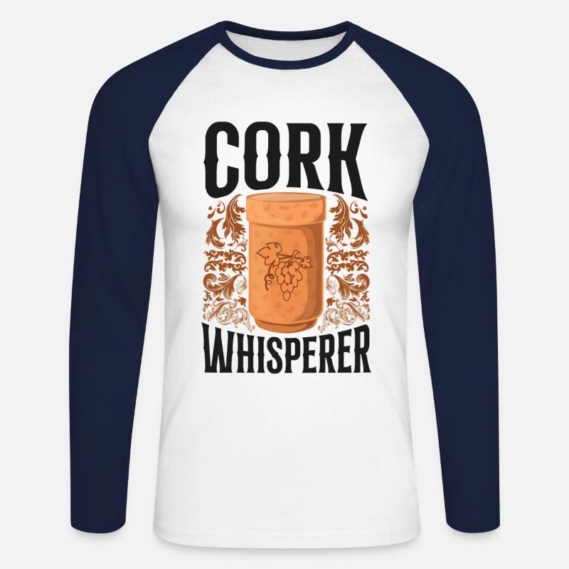 Sommelier Wine Drinking Tasting - Unisex Baseballshirt langarm - Weiß/Navy