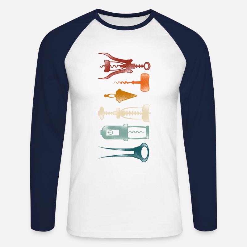 Sommelier Wine Drinking Tasting - Unisex Baseballshirt langarm - Weiß/Navy