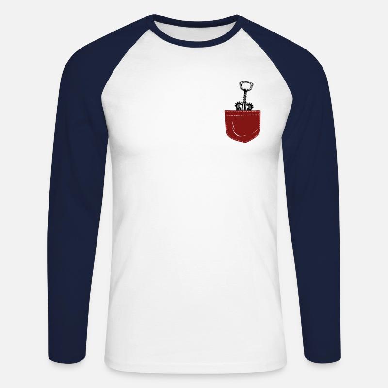 Sommelier Wine Drinking Tasting - Unisex Baseballshirt langarm - Weiß/Navy