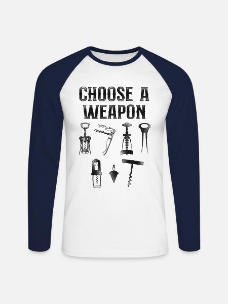 Sommelier Wine Drinking Tasting - Unisex Baseballshirt langarm - Weiß/Navy