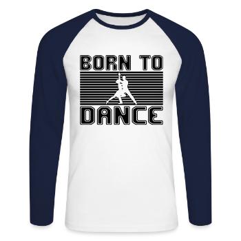 Tanzen - Unisex Baseballshirt langarm - Weiß/Navy - Vorne - Nik (191cm)