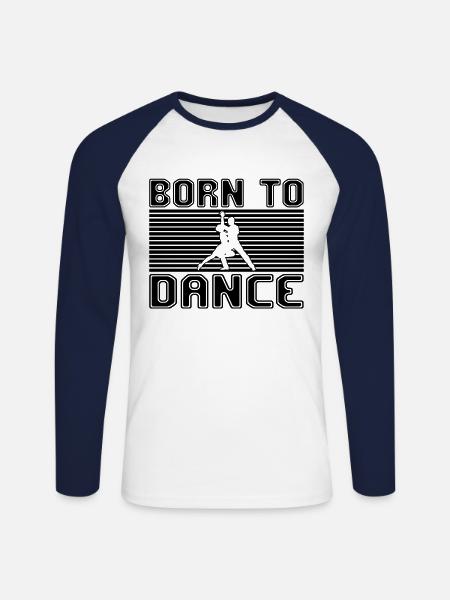 Danser - T-shirt baseball manches longues Homme - blanc/marine