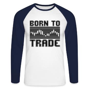 Commerce - T-shirt baseball manches longues Homme - blanc/marine - Devant - Nik (191cm)