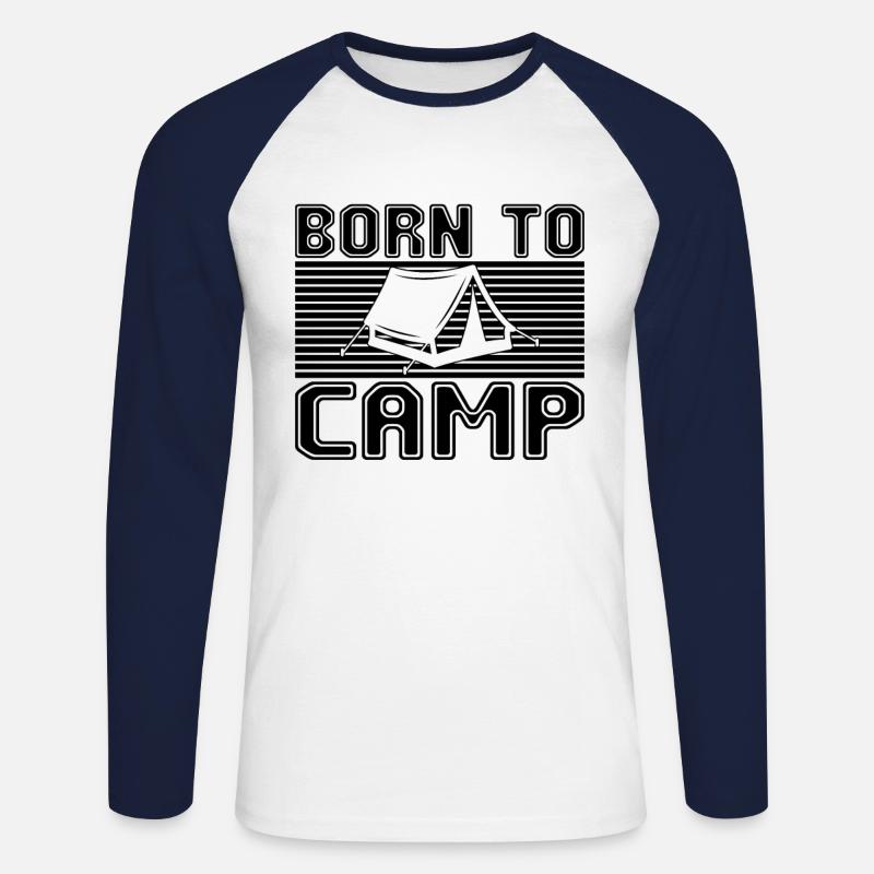 Campen - Unisex Baseballshirt langarm - Weiß/Navy