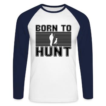 Chasser - T-shirt baseball manches longues Homme - blanc/marine - Devant - Nik (191cm)