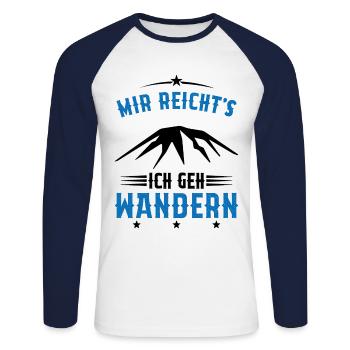 Assez je Vais Randonnée Cadeau montagnes vintage - T-shirt baseball manches longues Homme - blanc/marine - Devant - Nik (191cm)