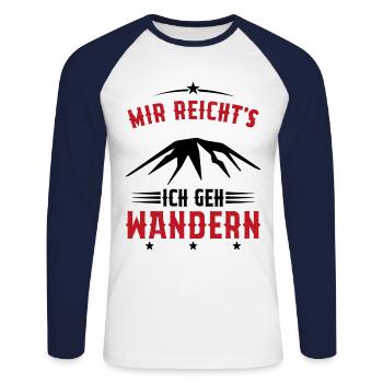 Assez je Vais Randonnée Cadeau montagnes vintage - T-shirt baseball manches longues Homme - blanc/marine - Devant - Nik (191cm)