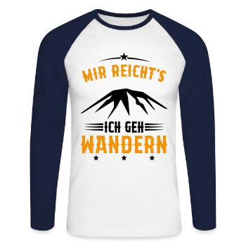 Assez je Vais Randonnée Cadeau montagnes vintage - T-shirt baseball manches longues Homme - blanc/marine - Devant - Nik (191cm)