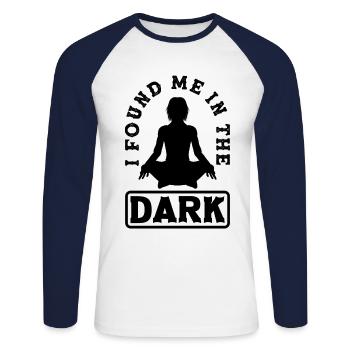 I Found Me In The Dark Meditate Meditation Relaxat - Unisex Baseballshirt langarm - Weiß/Navy - Vorne - Nik (191cm)