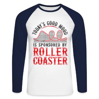Roller Coaster Vintage Today's - Unisex Baseballshirt langarm - Weiß/Navy - Vorne - Nik (191cm)
