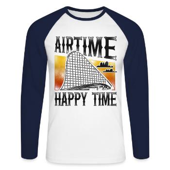 Scooter Coaster Vintage Airtime - Unisex Long Sleeve Baseball T-Shirt - white/navy - Front - Nik (191cm)