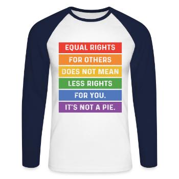 Equal Rights For Others Does Not Mean Less Rights - Unisex Baseballshirt langarm - Weiß/Navy - Vorne - Nik (191cm)