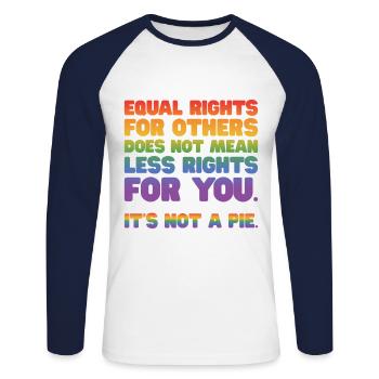 Equal Rights For Others Does Not Mean Less Rights - Unisex Baseballshirt langarm - Weiß/Navy - Vorne - Nik (191cm)