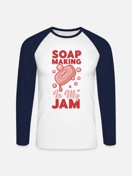 Soap Making Crafting Soap Making - Unisex Long Sleeve Baseball T-Shirt - white/navy