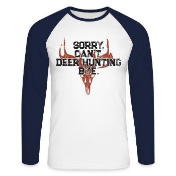 Chasseur de cerfs Buck Désolé. - T-shirt baseball manches longues Homme - blanc/marine - Devant - Nik (191cm)