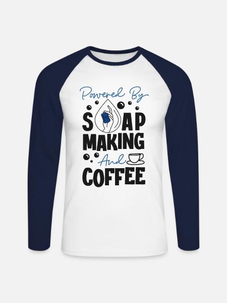 Soap Making Crafting Powered By - Unisex Long Sleeve Baseball T-Shirt - white/navy