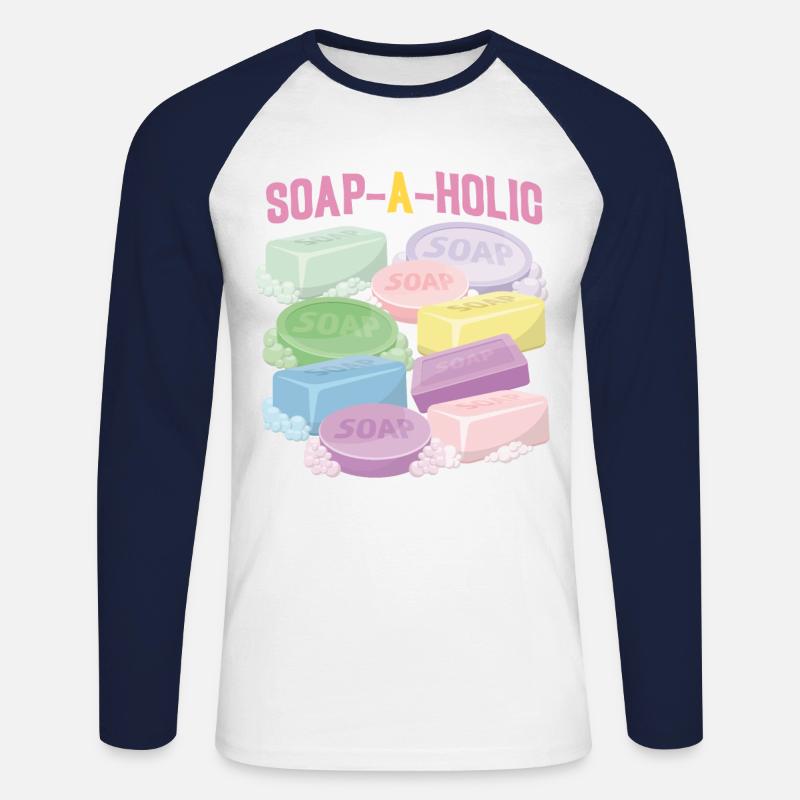 Soap Making Crafting Soap-A-Holic - Unisex Baseballshirt langarm - Weiß/Navy