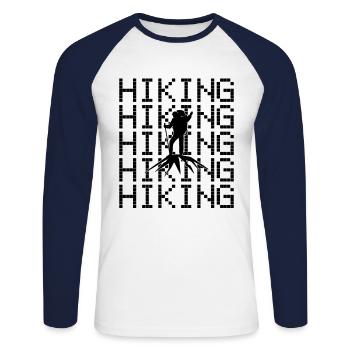 Randonnée Alpinisme - T-shirt baseball manches longues Homme - blanc/marine - Devant - Nik (191cm)