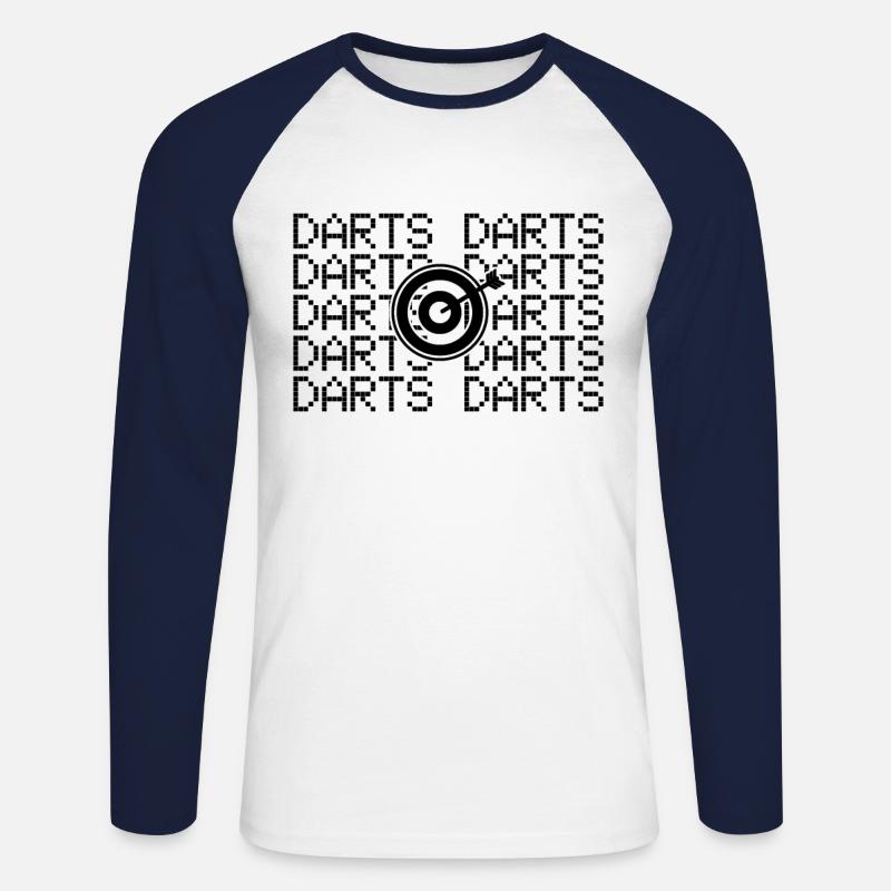 Dart Darts - Unisex Baseballshirt langarm - Weiß/Navy