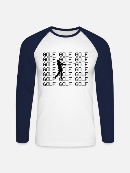 Golfe - T-shirt baseball manches longues Homme - blanc/marine