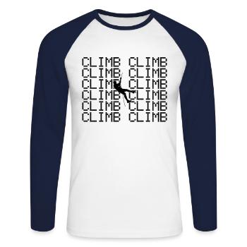 Grimper - T-shirt baseball manches longues Homme - blanc/marine - Devant - Nik (191cm)