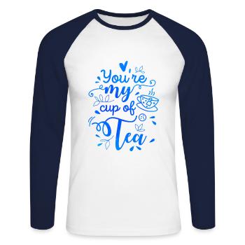You Are My Cup Of Tea Tea Lover Tea Drinker Brewin - Unisex Baseballshirt langarm - Weiß/Navy - Vorne - Nik (191cm)