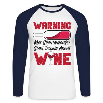 Sommelier Wine Drinking Tasting - Unisex Baseballshirt langarm - Weiß/Navy - Vorne - Nik (191cm)