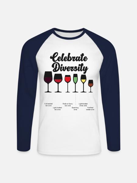 Sommelier Wine Drinking Tasting - Unisex Baseballshirt langarm - Weiß/Navy