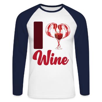 Sommelier Wine Drinking Tasting - Unisex Baseballshirt langarm - Weiß/Navy - Vorne - Nik (191cm)