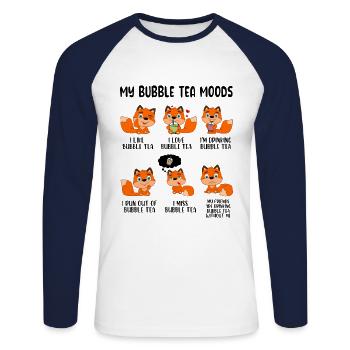 My Bubble Tea Moods Tea Lover Bubble Tea Drinker D - Unisex Baseballshirt langarm - Weiß/Navy - Vorne - Nik (191cm)