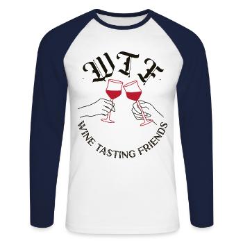 Sommelier Wine Drinking Tasting - Unisex Baseballshirt langarm - Weiß/Navy - Vorne - Nik (191cm)