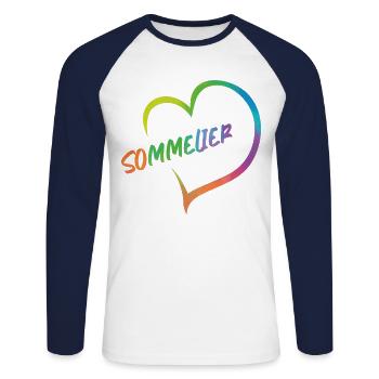 Sommelier Wine Drinking Tasting - Unisex Baseballshirt langarm - Weiß/Navy - Vorne - Nik (191cm)