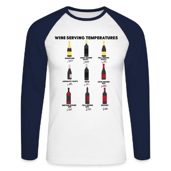 Sommelier Wine Drinking Tasting - Unisex Baseballshirt langarm - Weiß/Navy - Vorne - Nik (191cm)