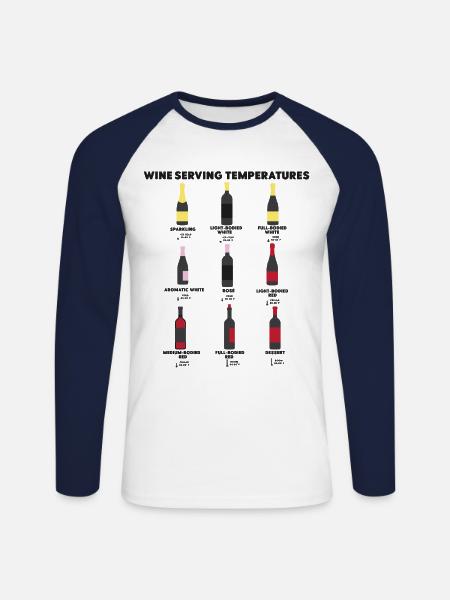 Sommelier Wine Drinking Tasting - Unisex Long Sleeve Baseball T-Shirt - white/navy