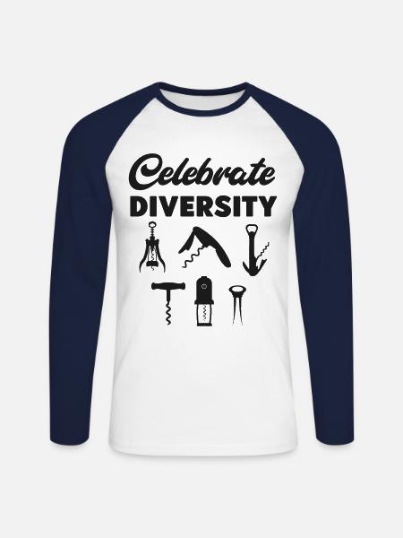Sommelier Wine Drinking Tasting - Unisex Long Sleeve Baseball T-Shirt - white/navy